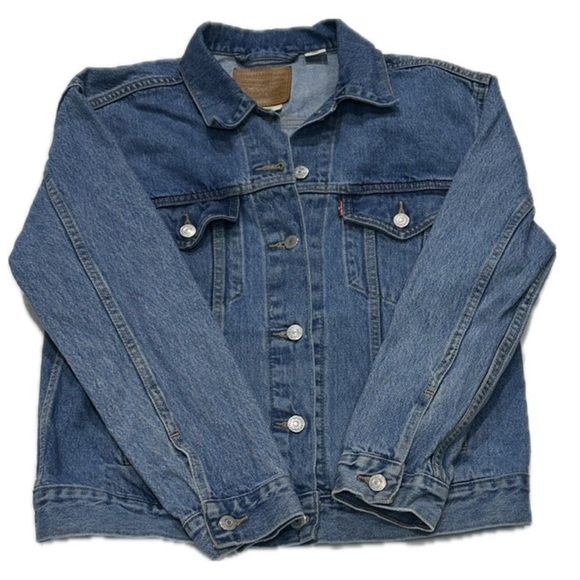 🧥🇺🇸 LEVI’S Denim Jacket | M | Y2K-Inspired Sequin Logo |‎ Americana Statement - Picture 3 of 7